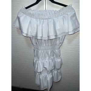 NWOT Off the shoulder layered mini dress